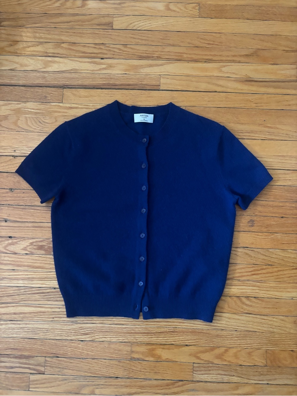 aritzia bare cashmere noteworthy short sleeve cardigan